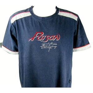 Poison T-Shirt Size Large Blue Final Touch Clothing Song Lyrics